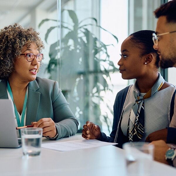 coworkers around a table