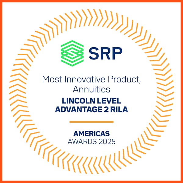 Screenshot of Lincoln Level Advantage 2 index-linked annuity 2025 SRP Americas Award