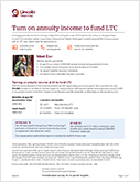 Screenshot of Turn on annuity income to fund LTC flyer