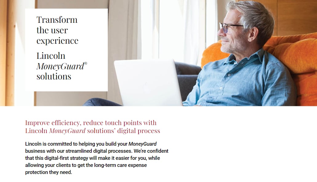 Transform the user experience Lincoln MoneyGuard solutions