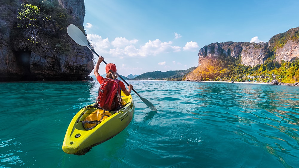 person kayaking