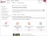 clickable screenshot of Long-term care resources webpage