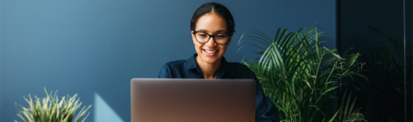 woman working on laptop