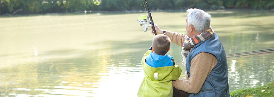 Father and son fishing