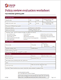 Screenshot of Policy Review worksheet