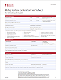 Screenshot of Policy Review worksheet