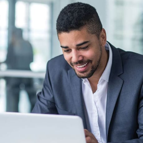 man working on laptop