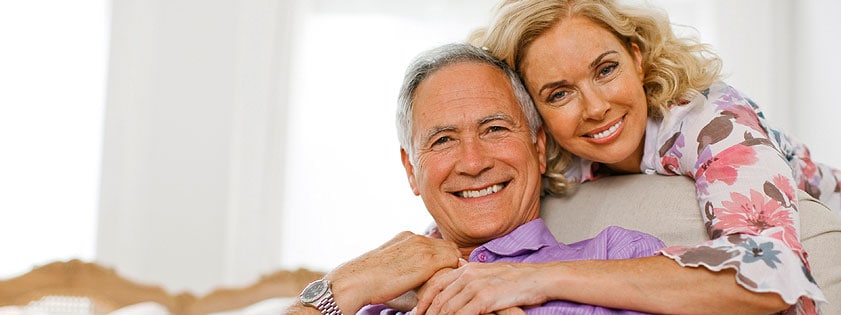 couple hugging and smiling