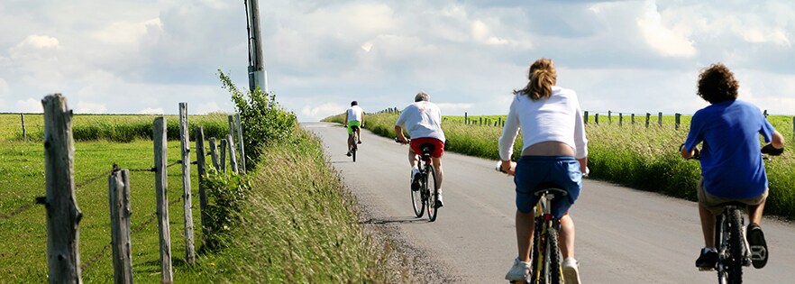 people biking