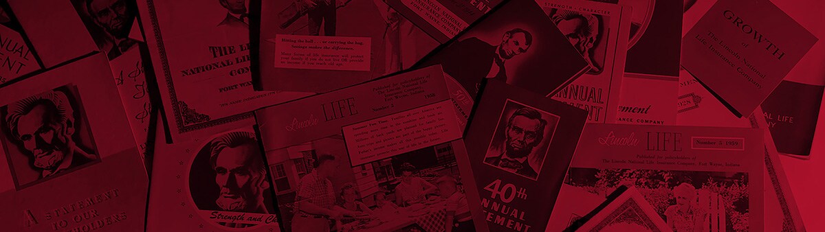 An image of historical Lincoln Financial brochures