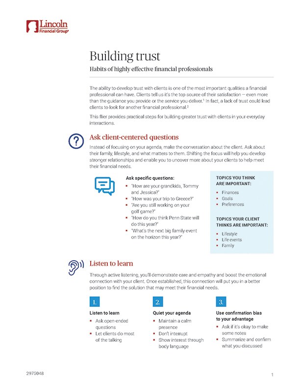 Building trust with clients