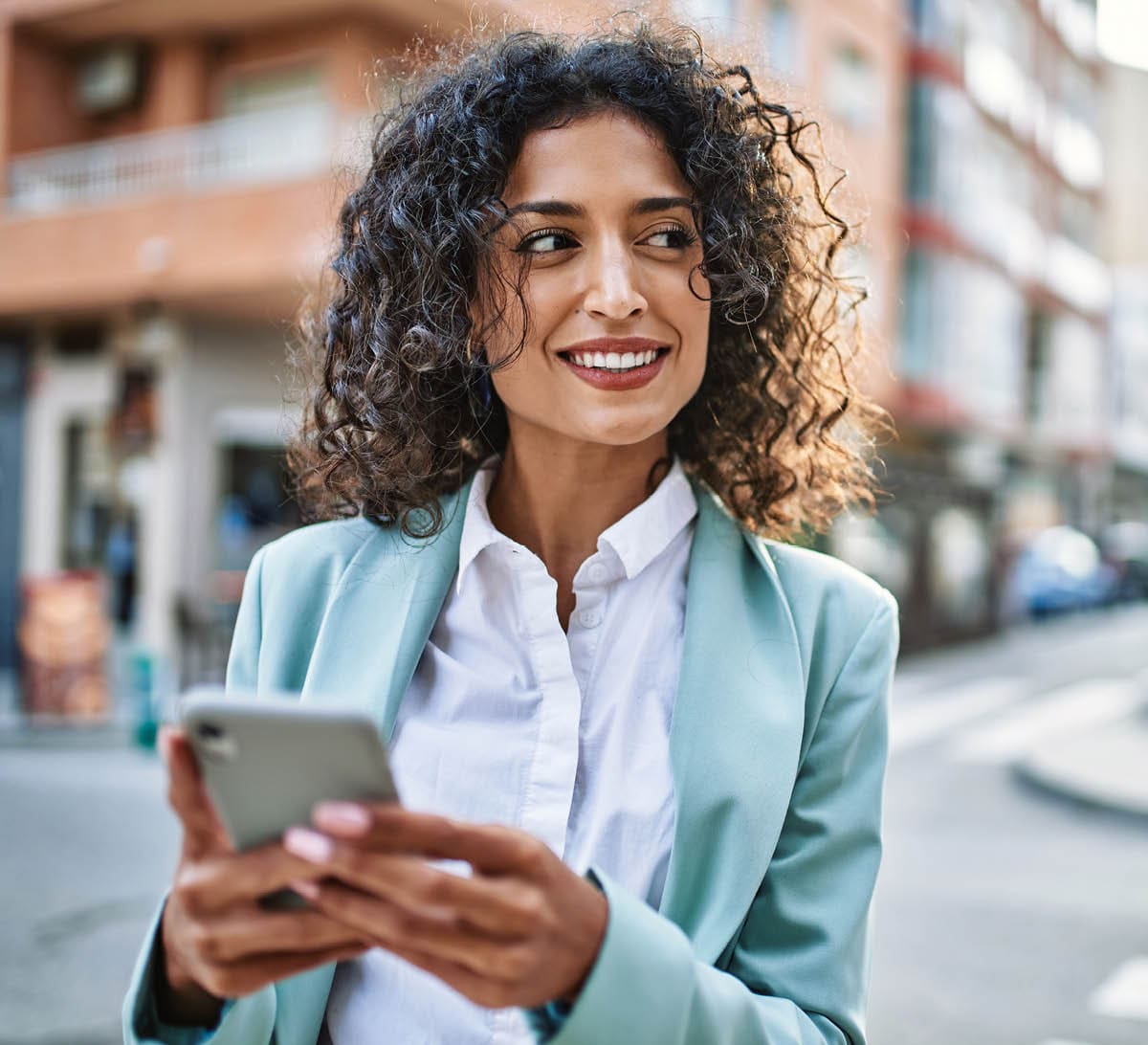 corporate woman on cell phone