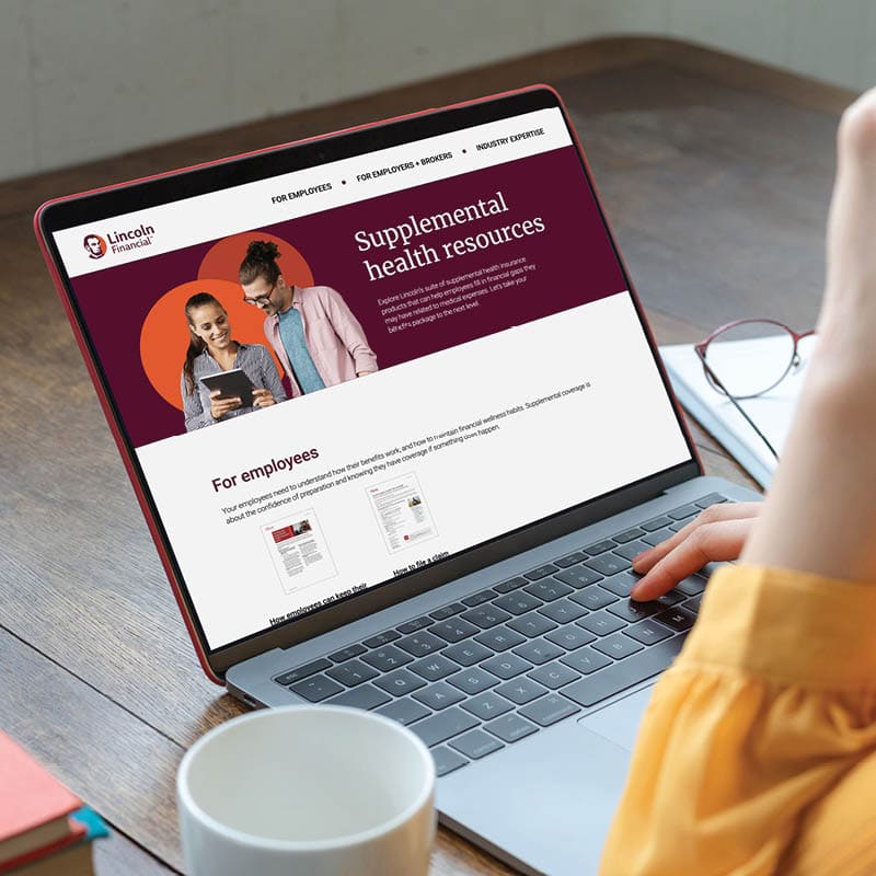 laptop featuring the supplemental health resources website