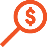 icon of magnifying glass with dollar sign