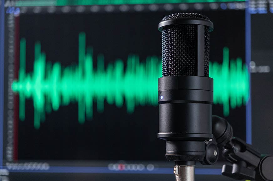 Microphone infront of a soundwave