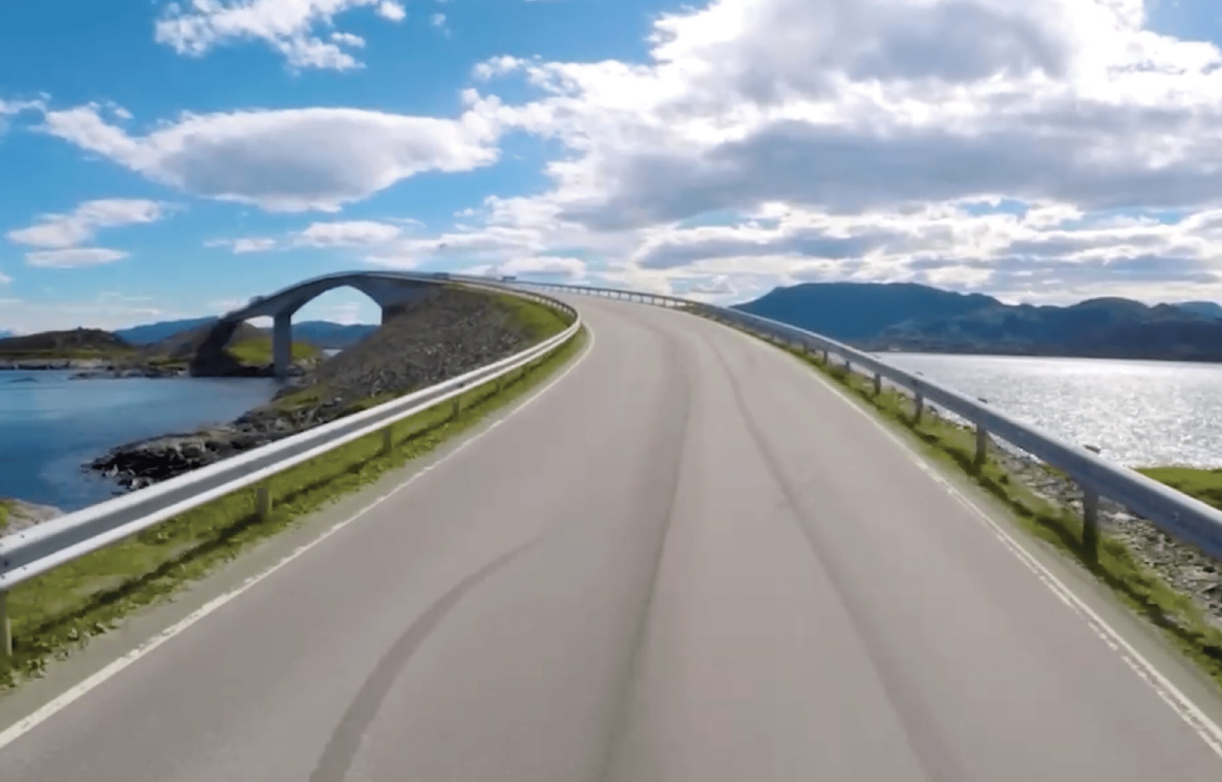 A highway with a bridge over water. AI generated content