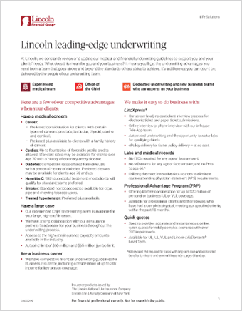 Lincoln's leading-edge underwriting flier thumbnail