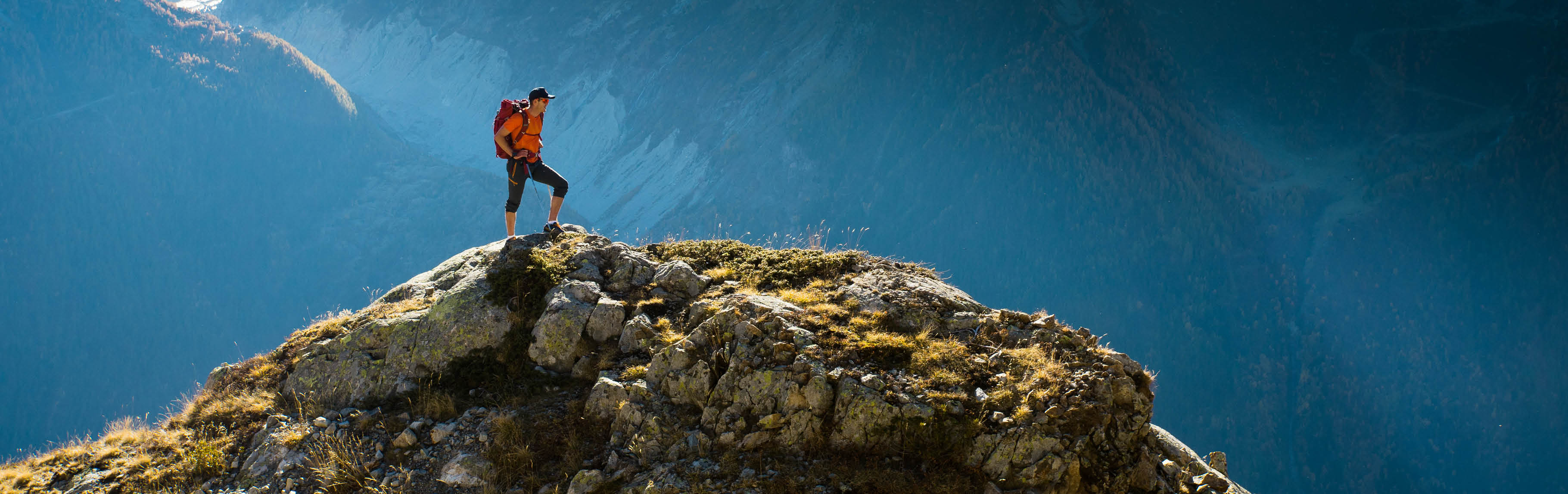 hiker on mountain top