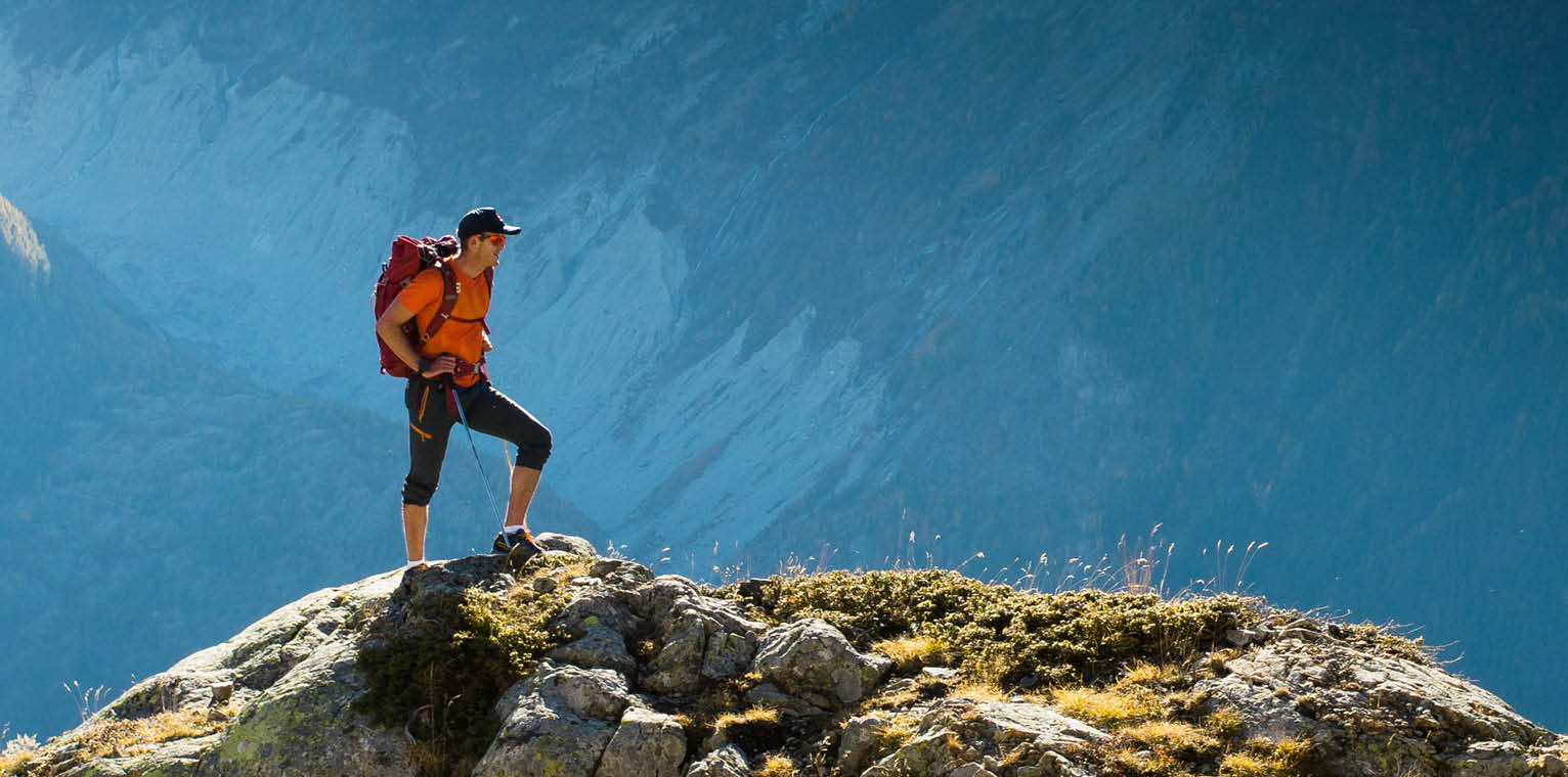 hiker on mountain top