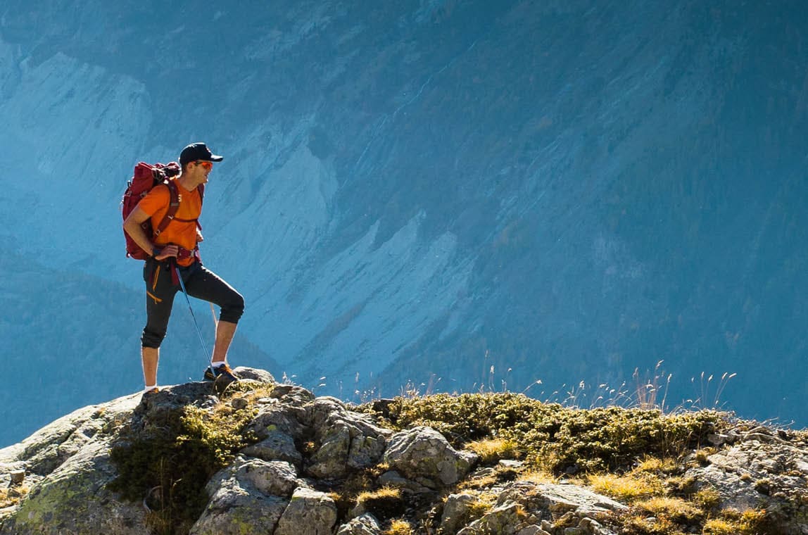 hiker on mountain top