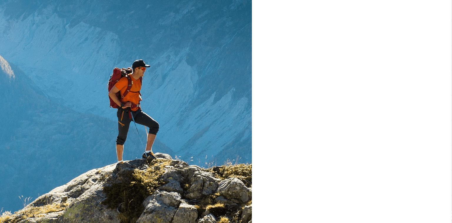 hiker on mountain top
