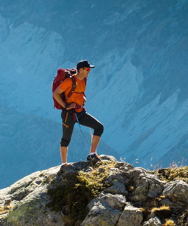 hiker on mountain top
