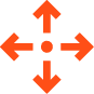 Arrows pointing in differenct directions from center