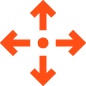 Arrows pointing in differenct directions from center