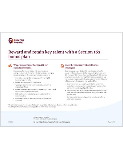 Reward and retain key talent with a Section 162 bonus plan