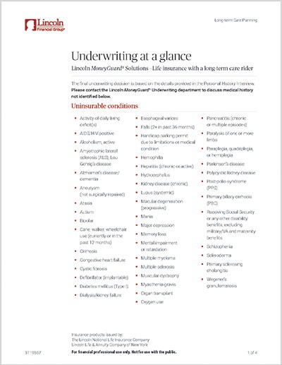 Underwriting at a Glance