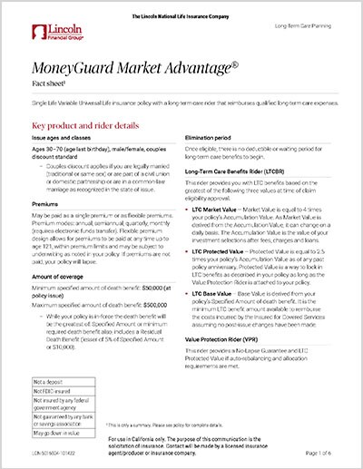 MoneyGuard Market Advantage CA Fact Sheet