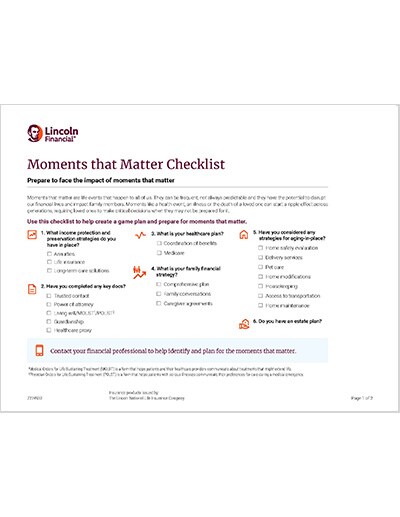Moments that Matter Checklist