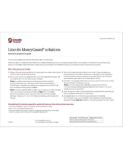 MoneyGuard Underwriting Preparation Guide