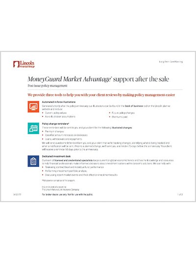 MoneyGuard Market Advantage Support After the Sale
