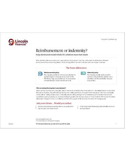 Indemnity vs. Reimbursement Flyer