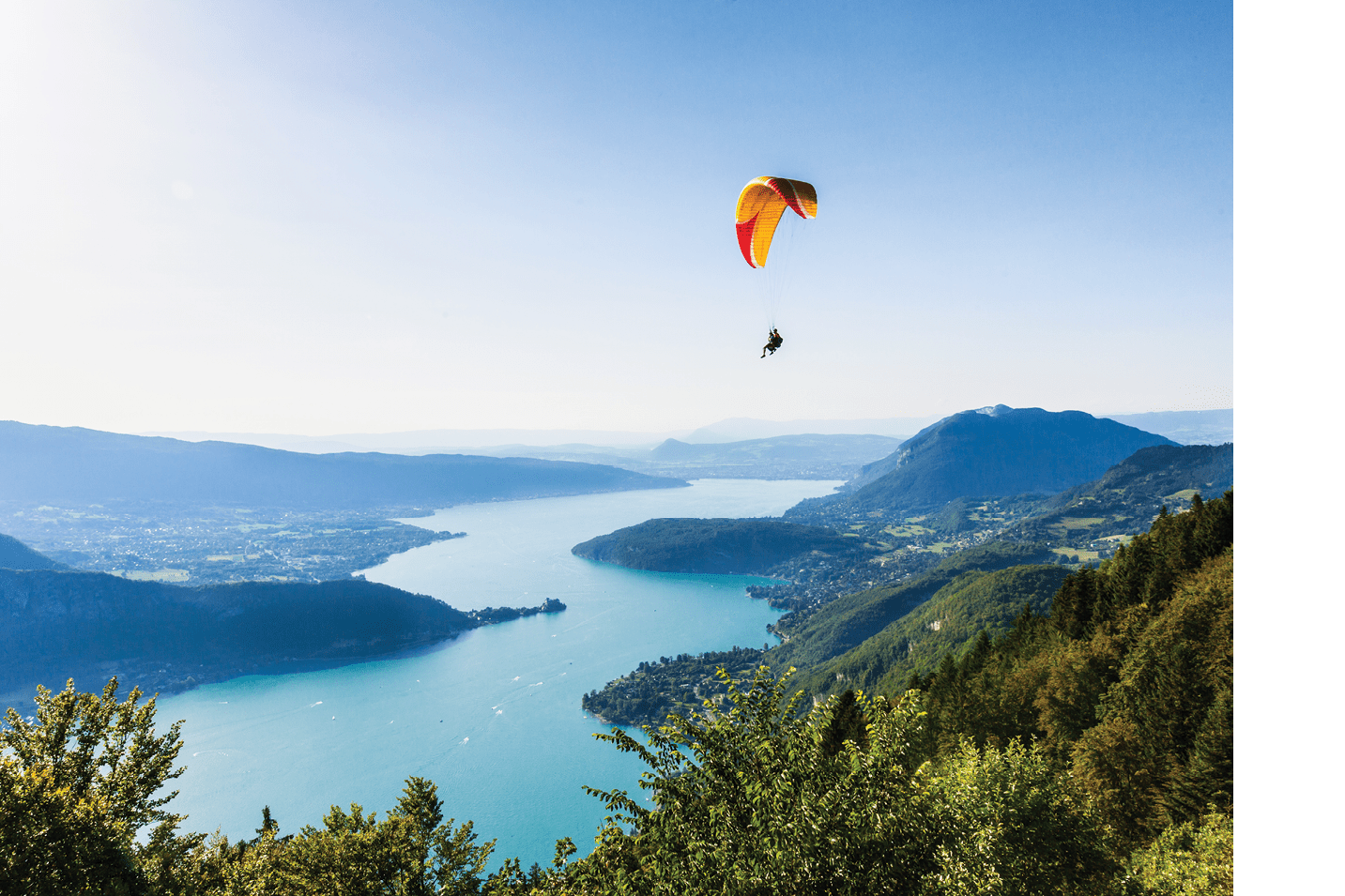 View of the Annecy lake from Col du Forclaz