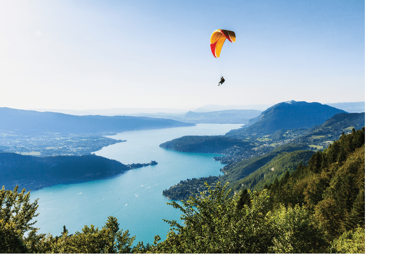 View of the Annecy lake from Col du Forclaz