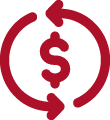 Arrows circling a dollar sign icon