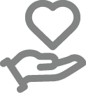 Hand holding a heart icon