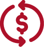 Arrows circling a dollar sign icon