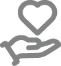 Hand holding a heart icon
