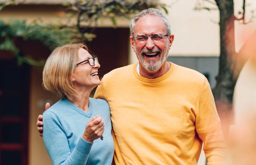 older couple walking together
