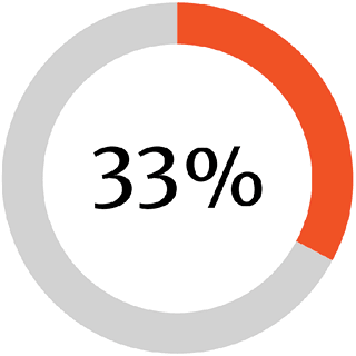 ring chart displaying 33 percent