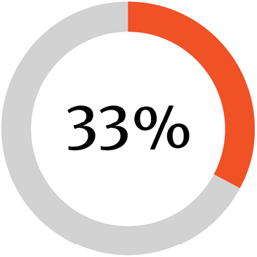 ring chart displaying 33 percent