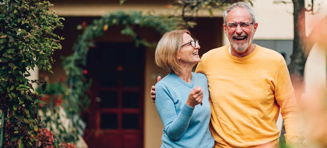 older couple walking together