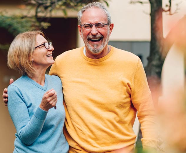 older couple walking together