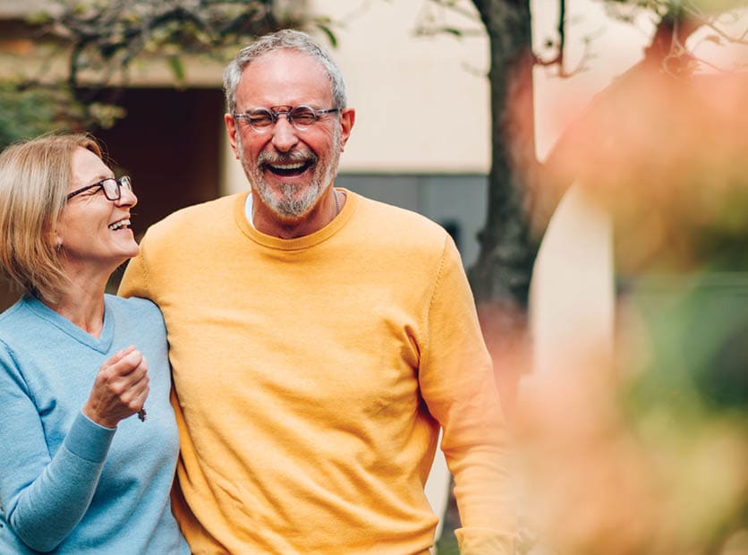 older couple walking together