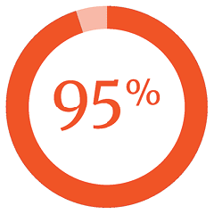 Ring chart displaying 95 percent