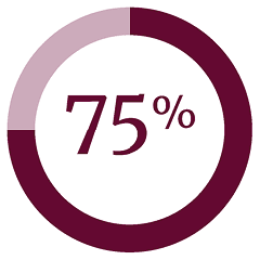 Ring chart displaying 75 percent