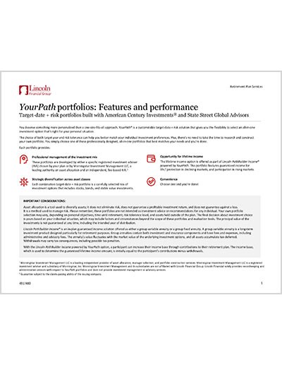 YourPath® (Alliance) American Century Investments® and SSGA performance
